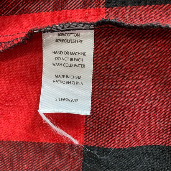 Buffalo plaid button up long shirt / dress-size L - Picture 10 of 11